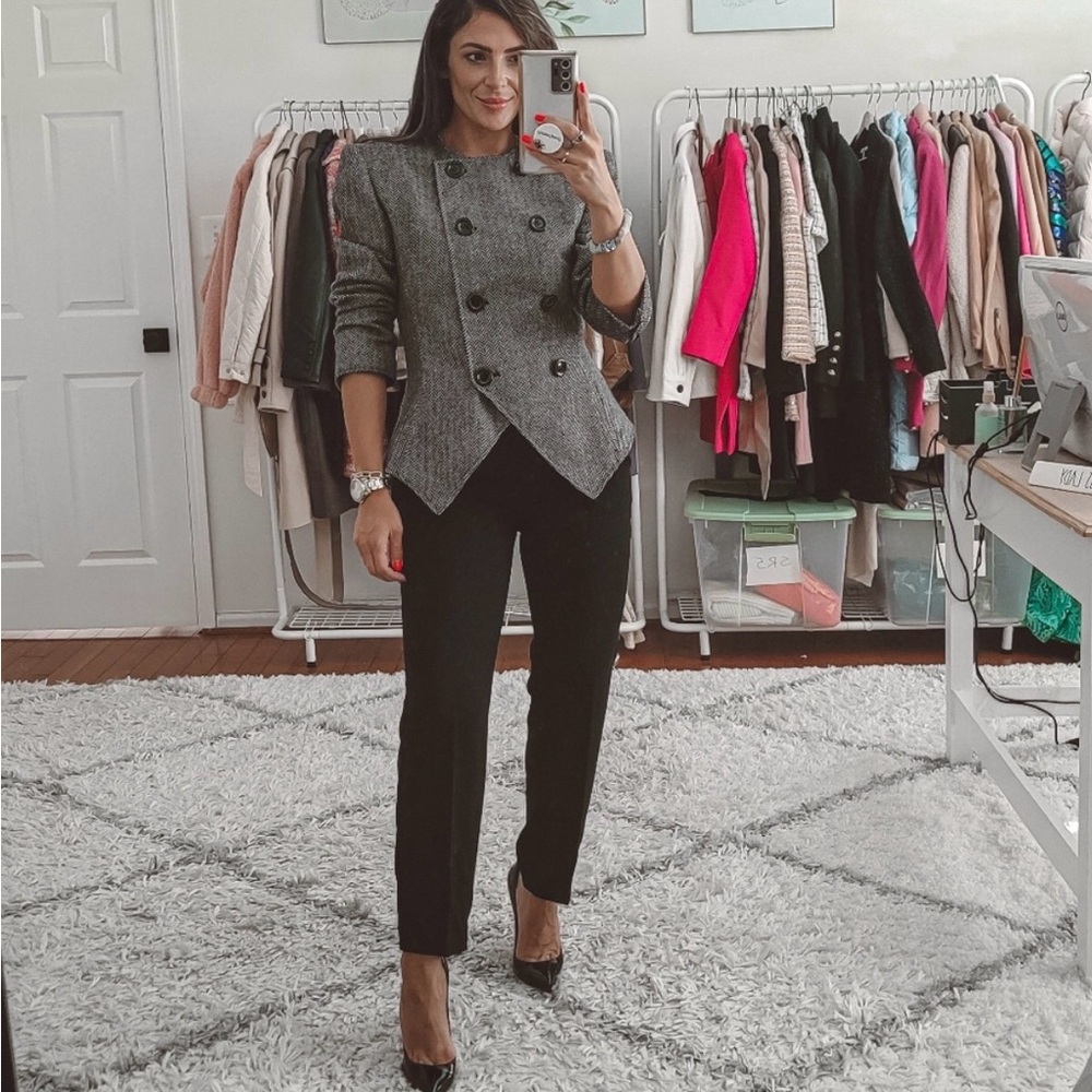 Valentino herringbone double breasted blazer jacket